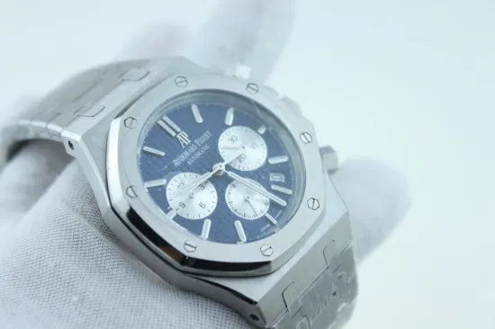 Audemars Silver Chrono (Blue Dial)