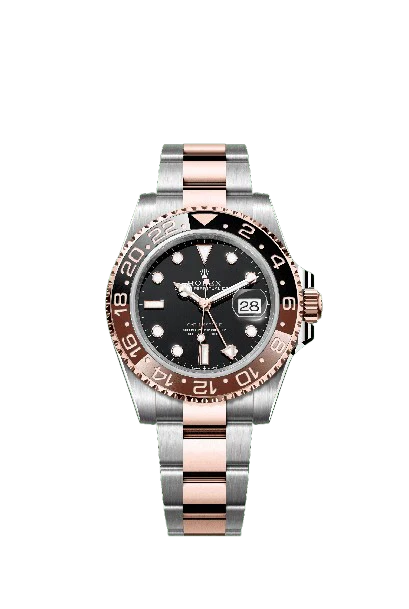 GMT Rolex Master II Black Dial (Rose Gold + Black)