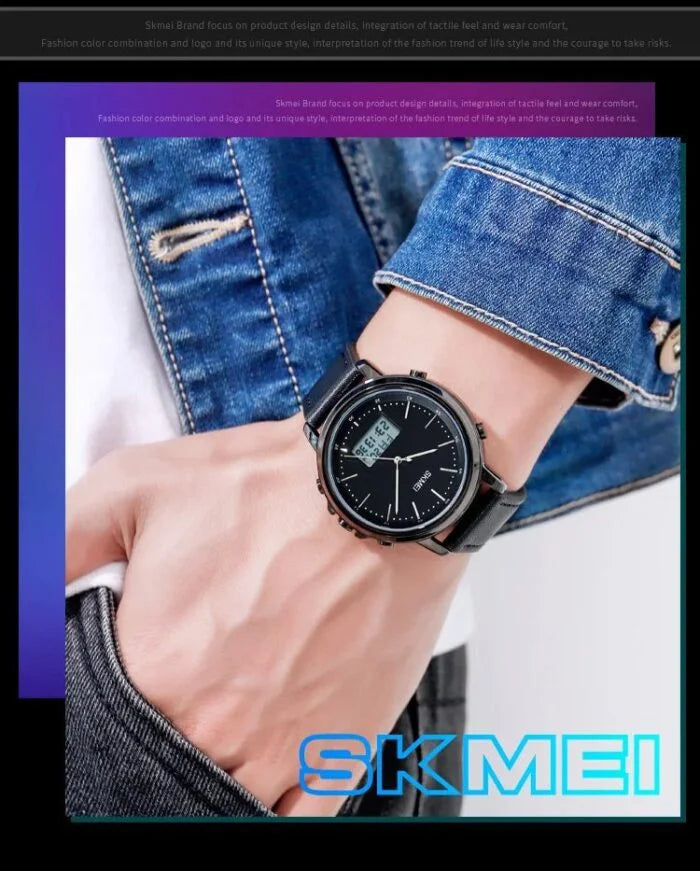 Skmei – 1652 – Leather Multifunctional Waterproof