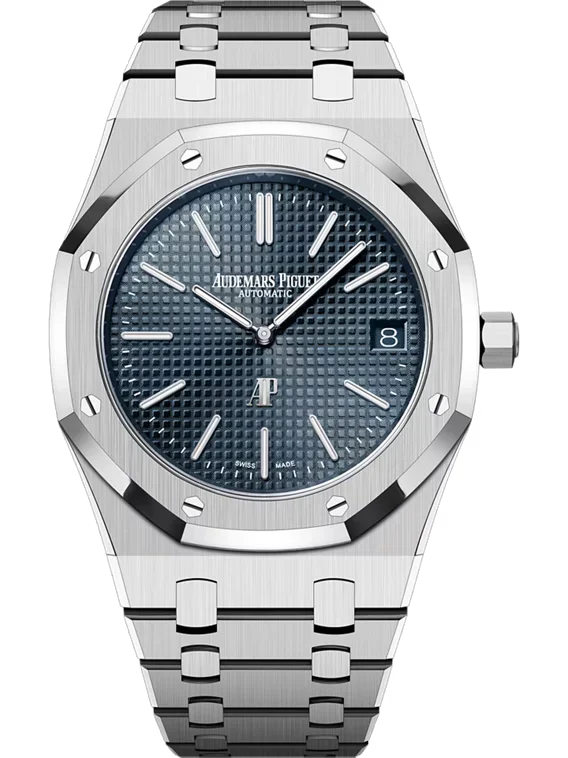 Silver Audemars Piguet With Black Dial