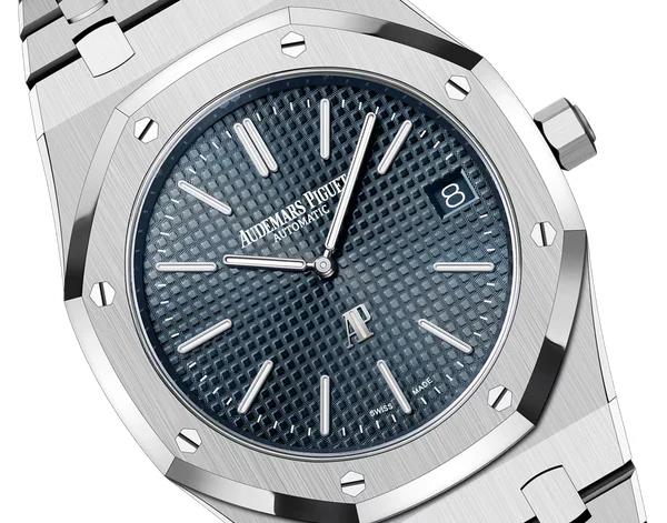 Silver Audemars Piguet With Black Dial