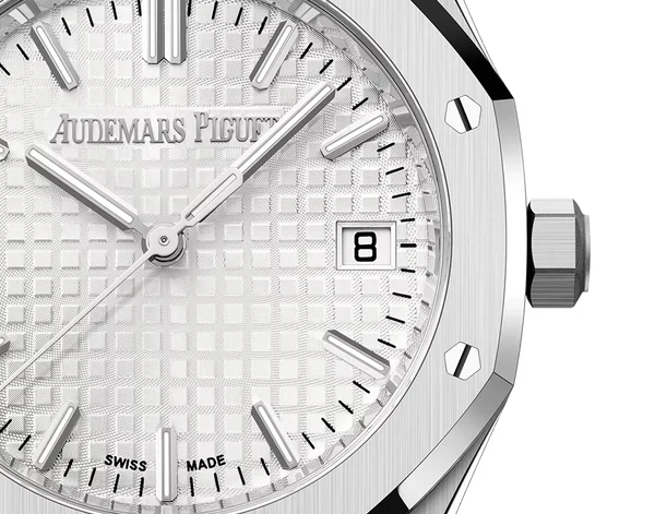 Silver Audemars Piguet With White Dial